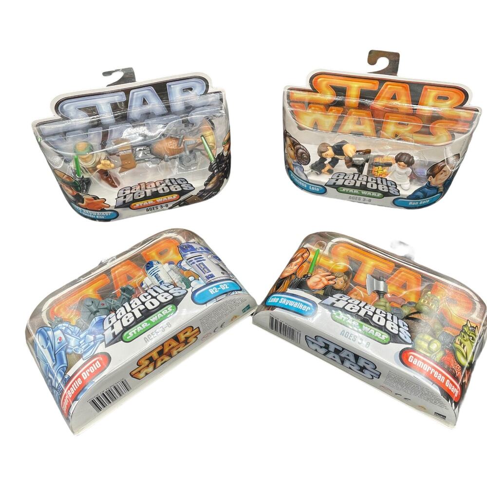 Star Wars Hasbro Galactic Heroes R2D2, Luke Skywalker, Etc. Lot Of 4 (Authentic)